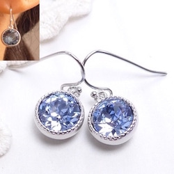 スワロフスキー1088#のビジューピアスSライトサファイヤ 1枚目の画像