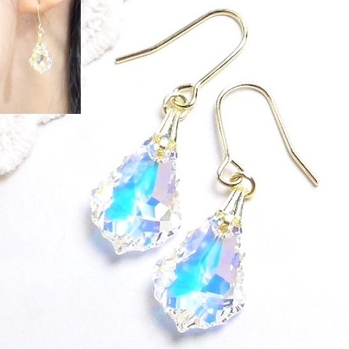 氷&光 Baroque SwarovskiのピアスSオーロラ ピアス（スタッド
