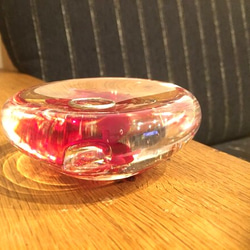 送料無料♪  リングピロー 【Red】ガラス製 ハンドメイド 指輪 アクセサリートレイ 手作り 2枚目の画像