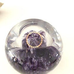 送料無料♪ リングピロー 【パープル】ガラス製 ハンドメイド 指輪 アクセサリートレイ 手作り 2枚目の画像