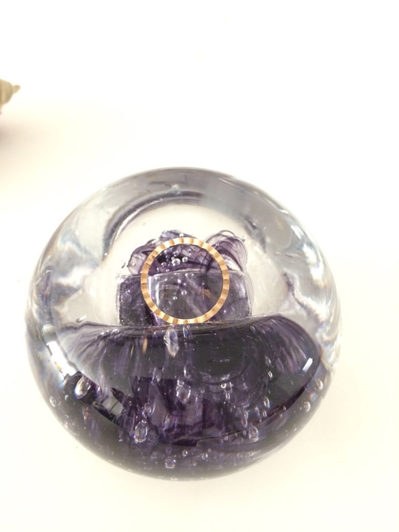 送料無料♪ リングピロー 【パープル】ガラス製 ハンドメイド 指輪 アクセサリートレイ 手作り 2枚目の画像