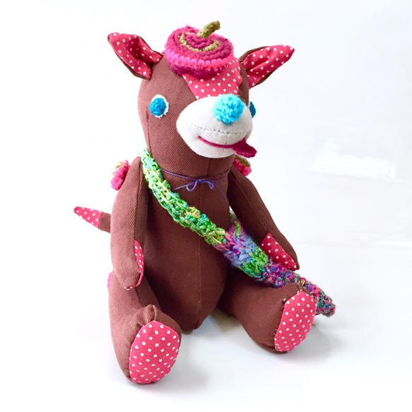 送料無料！カラフルドット犬・ココアちゃん ぬいぐるみ