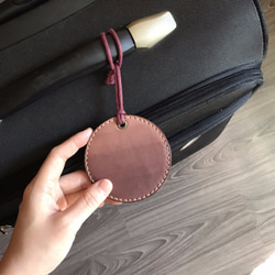 [旅行套組]護照套+圓形行李牌│灰藍 第7張的照片
