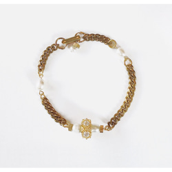 ∴Minertés=古典鍍金鑲鑽滾輪‧珍珠黃銅手鍊∴ 第1張的照片