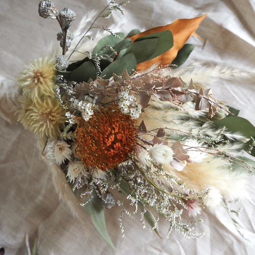 記念日を彩るドライフラワーのミドルブーケ 秋色 ver. ブーケ pitoiro  