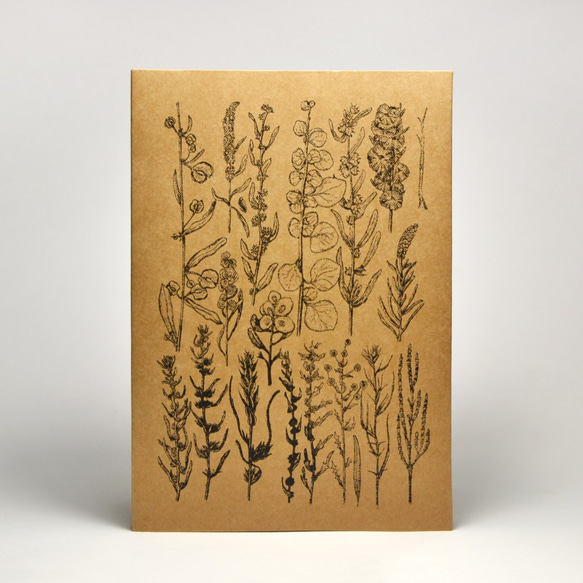 空白素描紙筆記本-花花草草系列2 黑(手工絹印) 第9張的照片
