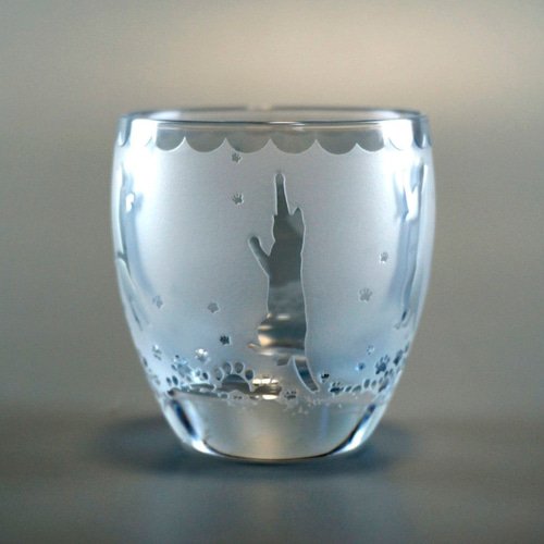 【専用】招き猫　大鉢　グラス　ノースリーブ　お猪口 跳び猫のお猪口 - crafterior / クラフテリア 硝子工芸店