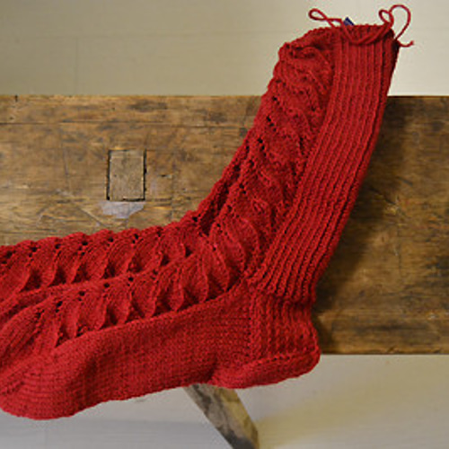 北欧フィンランド 手編み毛糸の靴下 (赤) 靴下 Kassun kauppa