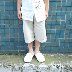 麻のパンツ　ノーマルタイプ　キナリ（生成） 4枚目の画像