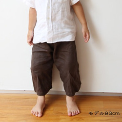 亞麻褲普通型棕色 第4張的照片