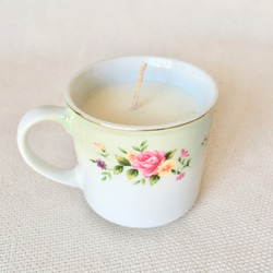 香りがえらべる☆　アロマソイキャンドル　レトロなお花のコーヒーカップ　セミオーダー 2枚目の画像