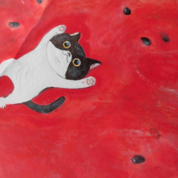 「空は、青いにゃ　」小さな猫　ロクちゃんシリーズ絵を飾る暮らし 1枚目の画像