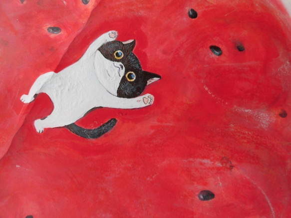 「空は、青いにゃ　」小さな猫　ロクちゃんシリーズ絵を飾る暮らし 1枚目の画像