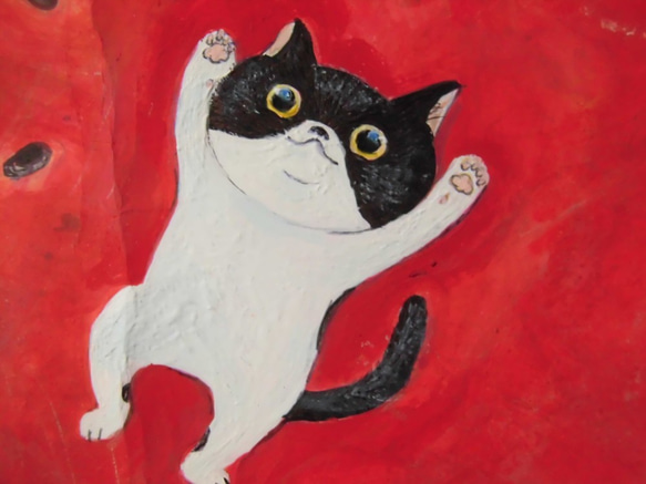 「空は、青いにゃ　」小さな猫　ロクちゃんシリーズ絵を飾る暮らし 3枚目の画像