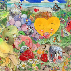 妖精がいる蓮の池 (原画)絵画油彩画風景画オリジナル 2L 額付き 絵画