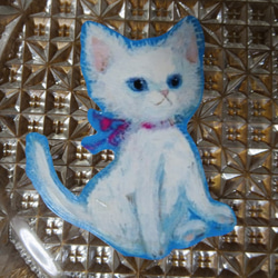 小さな白い子ネコsnowdropのメッセージカード 2枚目の画像