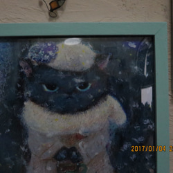 雪降る月夜に　ロンリーキャット　絵を飾る暮らし 8枚目の画像