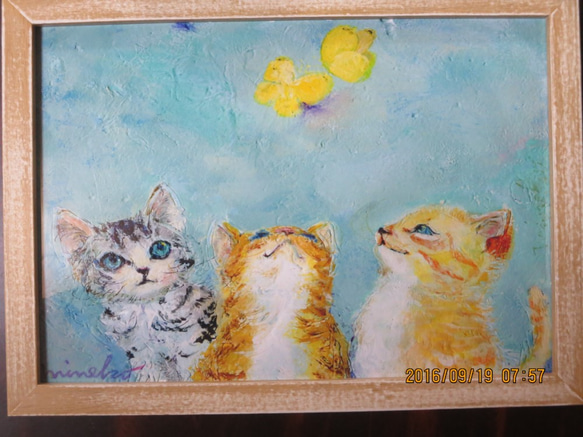 『Creema春の福袋2024』３点セット春の子猫作品2点とステンドグラスペンダント 2枚目の画像
