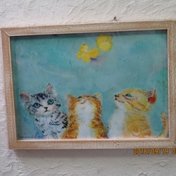 『Creema春の福袋2024』３点セット春の子猫作品2点とステンドグラスペンダント 4枚目の画像