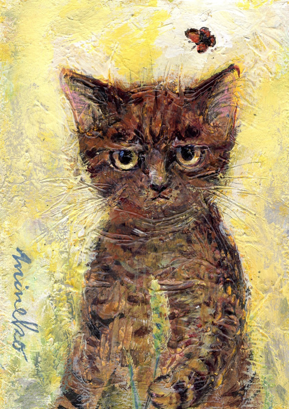 ムサシ」猫イラスト（原画）