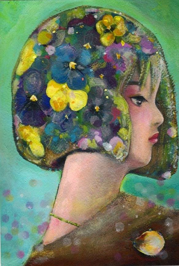 花の少女のポストカード 1枚目の画像