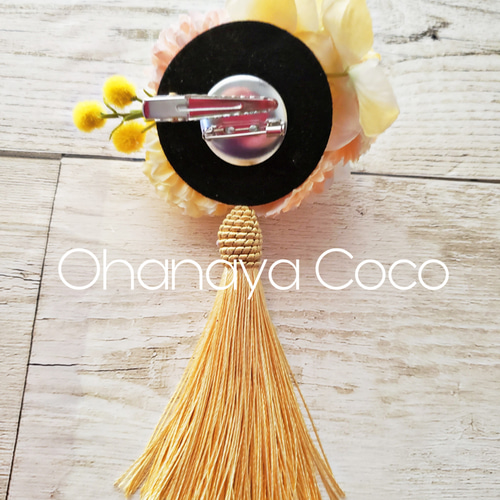 花yurari デイジーとミモザの髪飾り クリップピンタイプ No614 ヘア