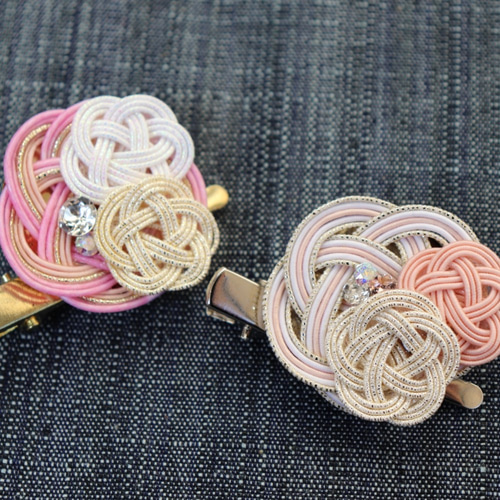 水引アクセサリー☆梅かさね＆スワロフスキーのブローチ☆ ブローチ