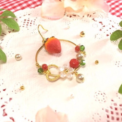 『イチゴハート』苺が大好きなお姫様のピアス 3枚目の画像