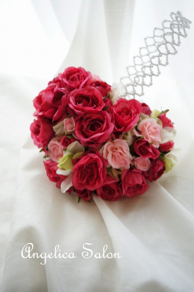 【送料無料】お好きな色でお作りします。♡バッグブーケ/アーティフィシャルフラワーブーケ　バラ