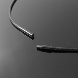 黑色不銹鋼內旋扣蠟皮繩 3mm粗(單鏈子) 第3張的照片