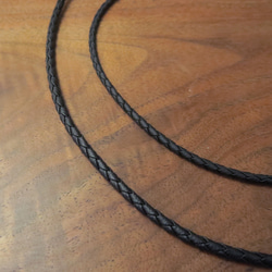 黑色人工編織皮繩+2吋延長鏈(單鏈子) 第1張的照片
