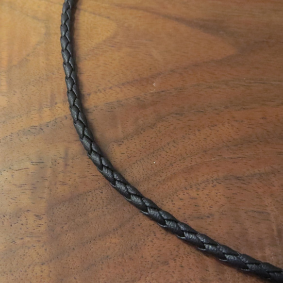 黑色人工編織皮繩+2吋延長鏈(單鏈子) 第2張的照片