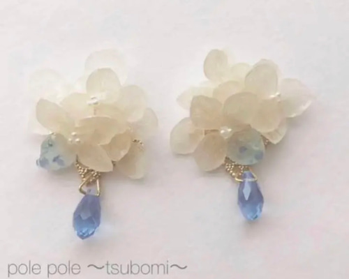 紫陽花イヤリング/ピアス♡オーダーページ オーダー 紫陽花 イヤリング ピアス✨身にまとう紫陽花ブーケ✨ ピアス