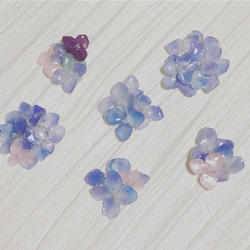 【帯留め】【ブローチ】本物　紫陽花　〜yumeiro  doroppu〜 2枚目の画像