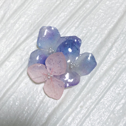 【帯留め】【ブローチ】本物　紫陽花　〜yumeiro  doroppu〜 3枚目の画像