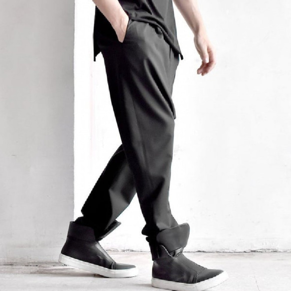 Cold Wool Loose Drop Troch Pants Black [Aakasha Akasha] [可定制尺寸] 第5張的照片