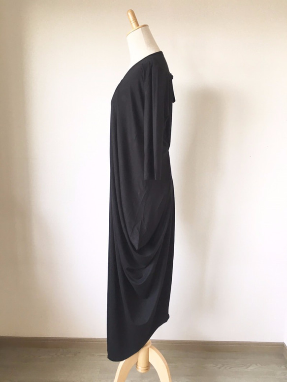 不對稱垂墜長款連身裙 [Aakasha] [尺碼訂做可用 第2張的照片