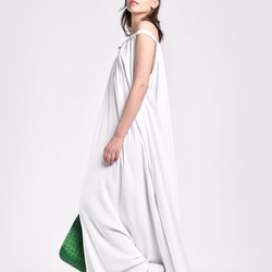 無袖超長連衣裙白色【Aakasha Akasha】【可定制尺寸】 第2張的照片