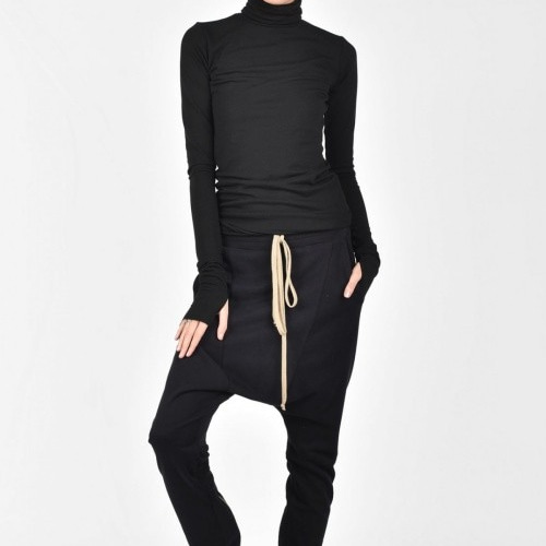ルーズ ドロップクロッチ ファスナー パンツ 4色展開【Aakasha