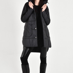 Button-down Jacket Coat Outerwear 黑色 [Aakasha] [可定制尺碼] 第1張的照片