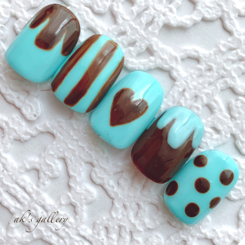 チョコミントネイル ネイルチップ（つけ爪） aknail 通販 9327718