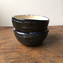 スープカップ、お鍋のとり鉢にも。藍深緑色鉢 3枚目の画像