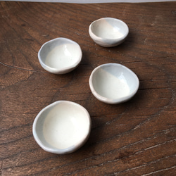 淡水色×白　豆鉢4点セット 2枚目の画像