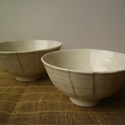 りん花飯夫婦茶碗[大・小　2つセット] 2枚目の画像