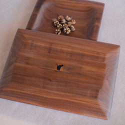大きめの木製皿（ウォルナット） 5枚目の画像