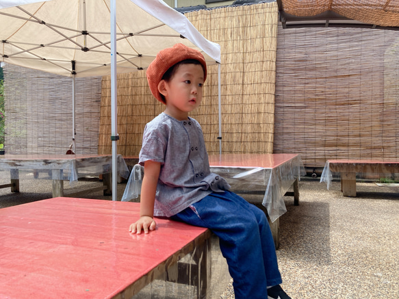 Corduroy beret / khaki  50～52cm 10枚目の画像