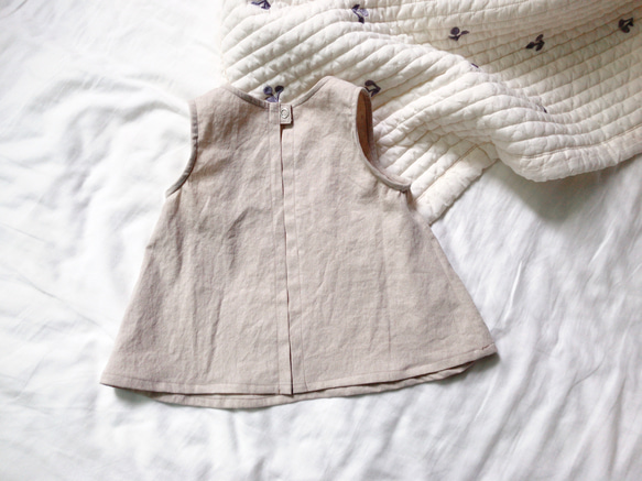 sleeveless vest and bloomers/ beige 5枚目の画像
