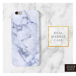 大人気の大理石風スマホケース MARBLE-White 2枚目の画像