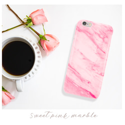 Sweetピンクの大理石風ケース-Cotton Candy 1枚目の画像