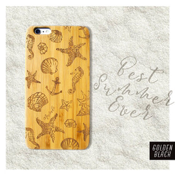 名入れOK！ナチュラルウッド iPhoneケース-Undersea wood case 1枚目の画像